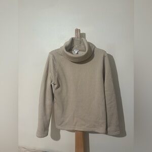 J. Crew Beige and cream houndstooth Turtleneck pullover